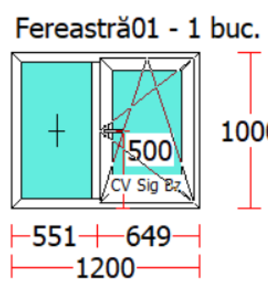 FEREASTRA PVC/2 CANAT