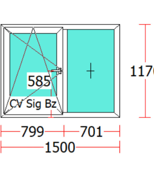 FEREASTRA PVC/2 CANAT