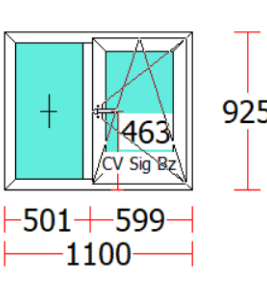 FEREASTRA PVC/2 CANATE
