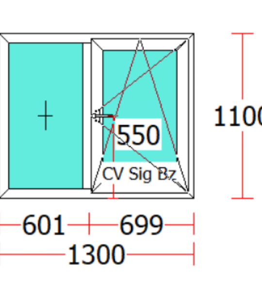 FEREASTRA PVC/2 CANATE